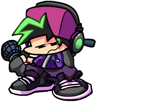 A GIF of Neo Boyfriend from Friday Night Funkin Neo falling over, fainted. This is how I felt making this carrd.
